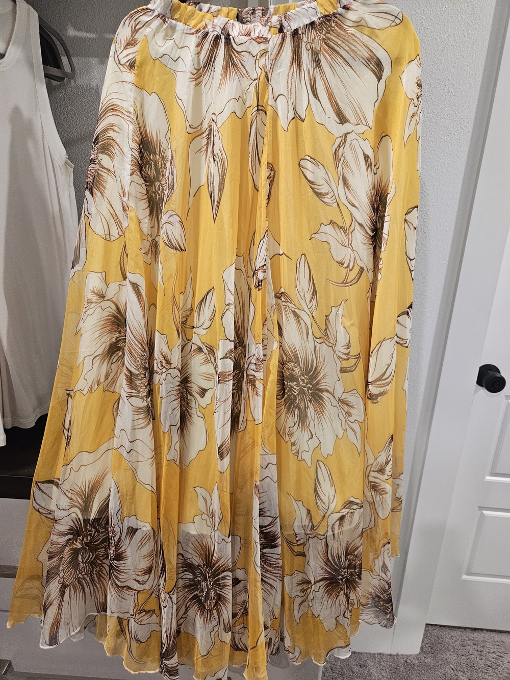 Chicwish Yellow Floral Maxi Skirt